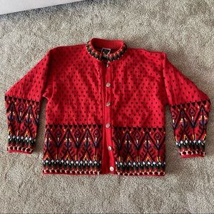 Dale of Norway Vintage Red Sweater Cardigan